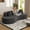 Dark Gray, variant on Curved 3-Seat Modular Sectional Sofa, Minimalist Elegant Half Moon Compressed Sofa, Upholstered Couch for Living Room, Office & Apartment,Beige