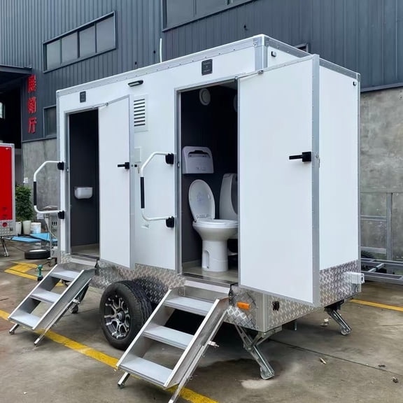 Goeasy Vehicle 2 Station Luxury Bathroom Trailer for Business | Outdoor Camping Mobile Toilet Trailer