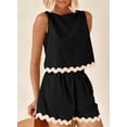 thumbnail image 6 of Womens 2 Piece Beach Vacation Cropped Tank Top High Waist Shorts Set, 6 of 10