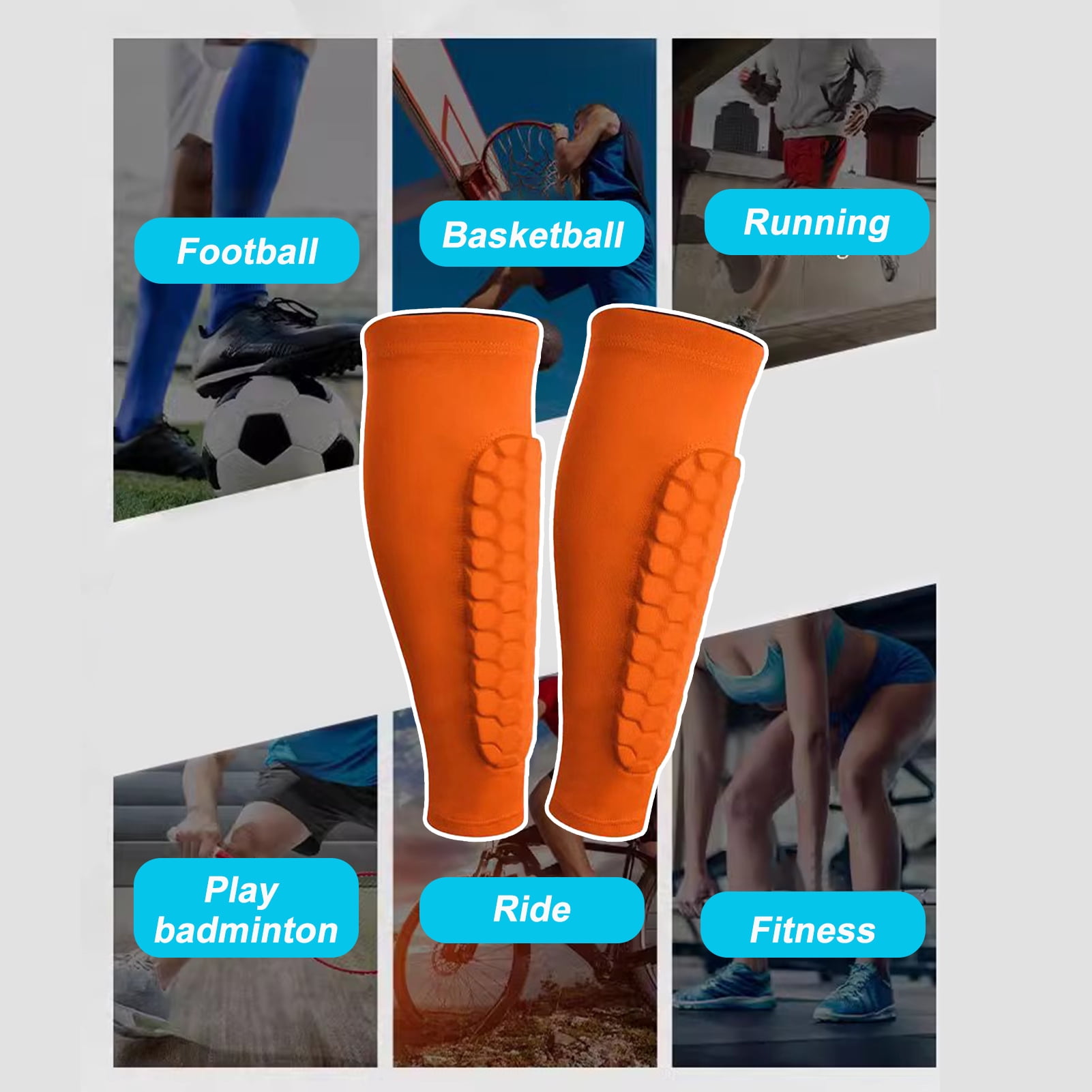 Mairbeon Honeycomb Football Shin Guard Socks For Calf Protection