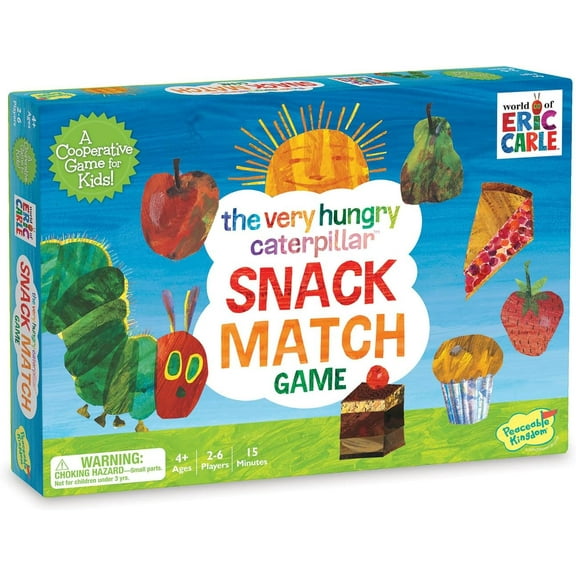World of Eric Carle The Very Hungry Caterpillar Snack Match Game – Cooperative Memory Board Game for Kids Ages 4 2 6 Players 3 D Leaf Board & 31 Tokens Included