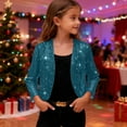 thumbnail image 6 of breaise Girls Sequin Bolero Jacket Shrug Coat Long Sleeve Open Front Sparkly Glitter Blazer Cropped Cardigan Coats for Party, 6 of 9