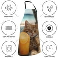 thumbnail image 5 of Kdxio Relaxing Cat With Orange Juice Apron with Pockets Adjustable Kitchen Aprons for Men Women Waterproof Aprons for Cooking,Drawing,Crafting, Baking Household Cleaning, 5 of 5