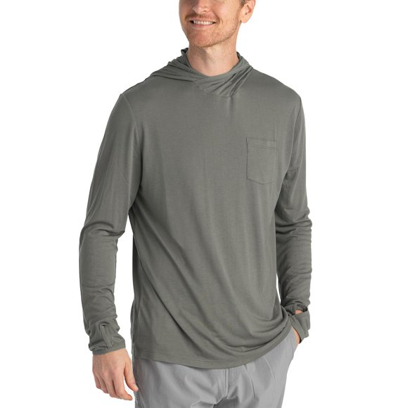 Free Fly Men's Lightweight Hoodie - UPF 20+ Sun Protection Hoodie for Men - Breathable Long Sleeve Sun Shirt for Fishing - Fatigue, Medium