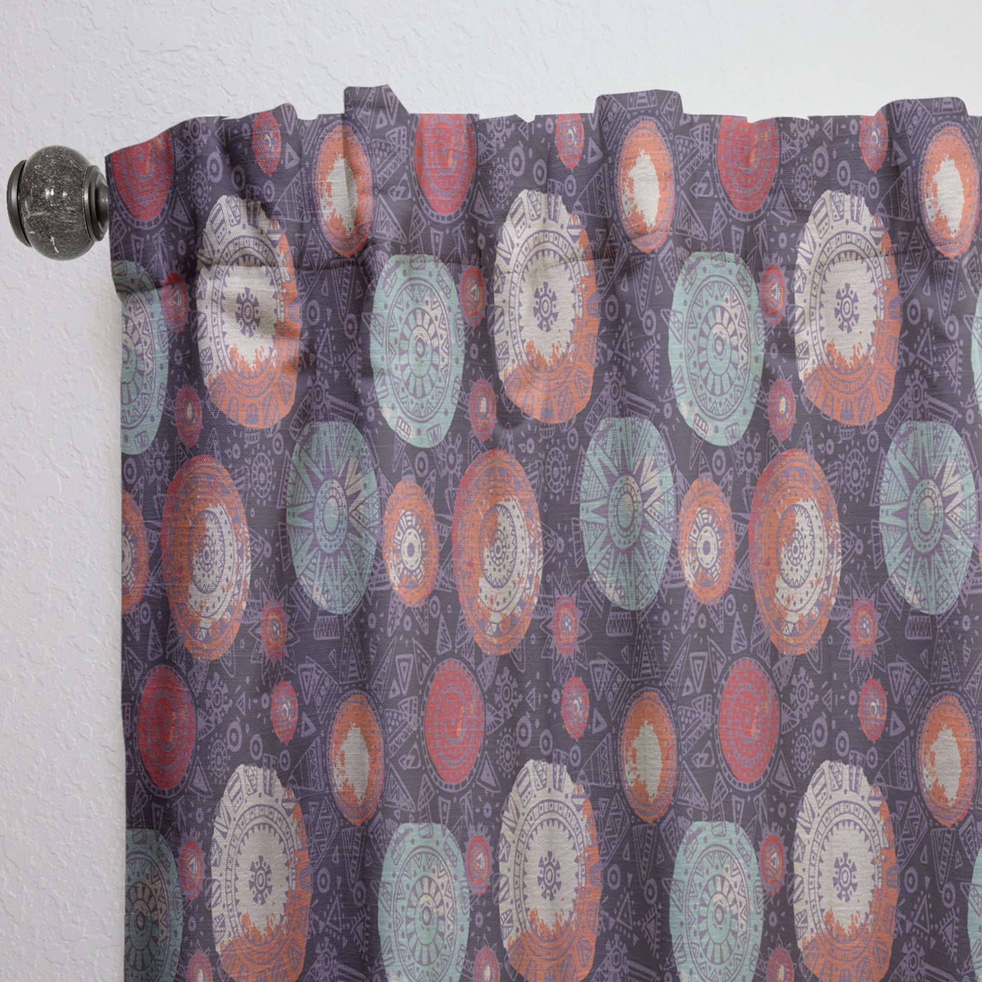 Designart 'Graphic Doodle Suns With Pattern' Modern & Contemporary Curtain Panel