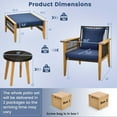 thumbnail image 3 of Costway 5 Pcs Patio Acacia Wood Wicker Woven Furniture Set with Coffee Table & 2 Ottomans Navy, 3 of 10