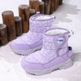 thumbnail image 6 of XXWXYD Kids Boot Girls Boys Snow Boots Outdoor Warm Comfortable Non Slip Mid Calf Padded Small Big Kids Winter Shoes for Simple Casual Breathable Shoe(4.5-5 Years,Purple), 6 of 9
