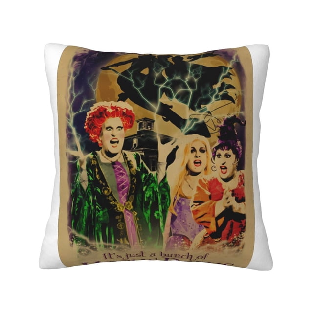 Fundas de almohada de terciopelo Hocus Pocus, fundas de almohada decorativas suaves y acogedoras con cremallera oculta para dormitorio, sofá, sillón, funda de almohada de terciopelo