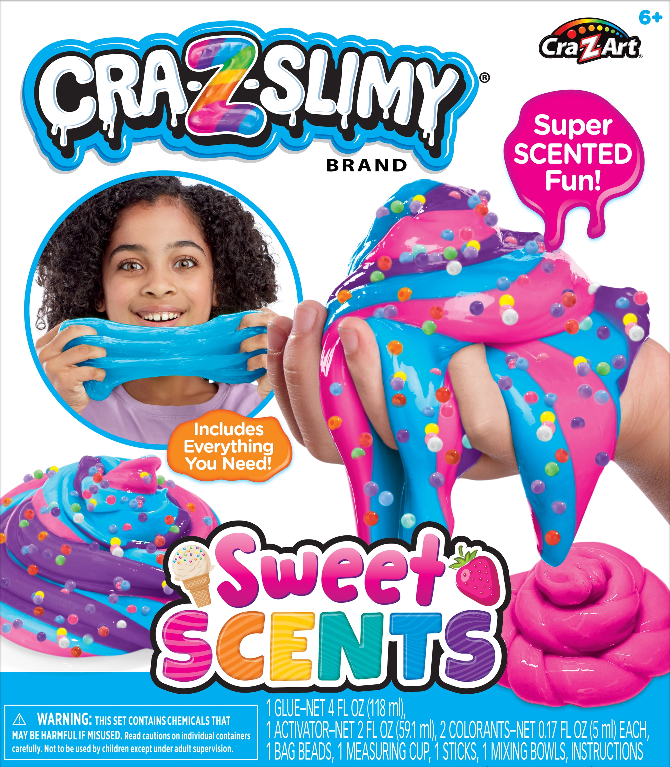 Cra-Z-Art Cra-Z-Slimy Sweet Scents Multicolor DIY Slime Kit, Ages 6 and up, Holiday Gift for Kids