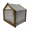 thumbnail image 2 of Geometric Pet House, Hand Drawn Pattern with Diagonal Lines and Chevron-like Zigzag Design, Outdoor & Indoor Portable Dog Kennel with Pillow and Cover, 5 Sizes, Ivory and Black, by Ambesonne, 2 of 5