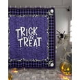 thumbnail image 2 of Halloween Trick or Treat Purple Black Buffalo Plaid Shower Curtain Set ，Waterproof Fabric Shower Curtains Shower Curtains for Bathroom,Bathroom Decor 36"x72", 2 of 6