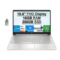 HP 15.6 in FHD IPS Laptop, Intel Core i5-1135G7(Beats i7-1065G7), 16GB RAM, 256GB PCIe SSD, Intel Iris Xe Graphics, HD Webcam, HD Audio, Fingerprint, HDMI, Win 10S, Silver, 32GB Card, Natural Silver