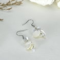 thumbnail image 3 of Ocean Round Clusters of White Kabibe Seashell Dangle Handmade Earrings, 3 of 6
