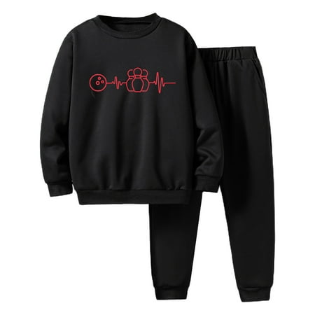 

OAUP Toddler Boys Outfit Sets Long Sleeve Christmas Letter Print Shirt Tops Pants 2PCS Child Kids Outfits Set Clothes Autumn Winter Leisure Fashion Outfit 5-14Y