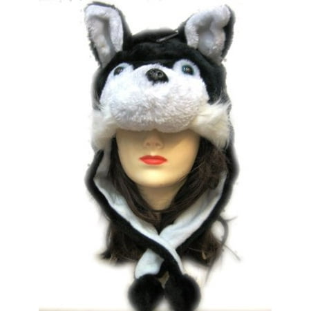 plush black husky animal