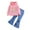 Pink, variant on Tdoqot Toddler Girls Outfit Sets- Casual Long Sleeve Cute Cotton Hoodie and Flare Jeans Kids Spring Clothes Purple Size 3 T