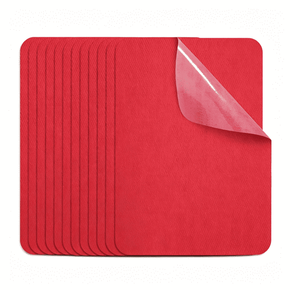 BZCOE 12Pcs Fabric Iron on Patches 100% Cotton Repair Patch for Clothes Pants Mending and Decorating Red Iron on Patches (Red)