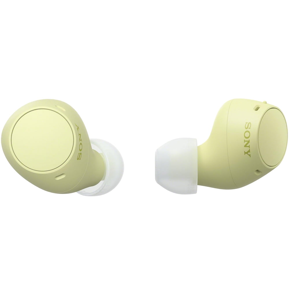 Sony WF-C510 Truly Wireless Earbuds with 22-Hour Battery, IPX4, Multipoint, Yellow Bundle with Deco Essentials 6 Pairs of In-Ear Earbud Tips (S/M/L Sizes)