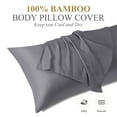 thumbnail image 3 of SORMAG Body Pillow Case Cover Bamboo Cooling Body Pillow Cover for Hot Sleepers and Night Sweats Breathable & Silky Soft Full Long Pillow Case (Dark Grey,1 Pack,20x54 inches), 3 of 9