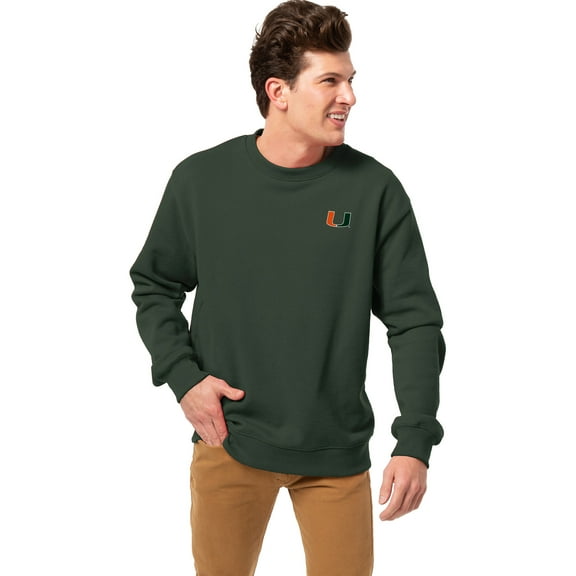 Men's League Collegiate Wear Green Miami Hurricanes Essentials 2.0 Fleece Pullover Sweatshirt