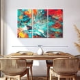 thumbnail image 3 of Elephant Stock Vibrant Splash Abstract Wall Art - Horizontal Multi Panel Canvas - Living Room Wall Decor - Abstract Multi Panel - Red And Teal Decor - 57" x 36", 3 of 8