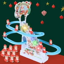 Gifts for Kids! Fwttom Toy Cars, Santa Claus Slide Rail Car Automatic Stair Climbing Cute and Lovely Children's Toys Relieve Stress and Puzzle Toys
