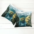 thumbnail image 2 of Ambesonne Winter Throw Pillow Cover 2 Pack, Mountain Frozen Lake, 24", Green White, 2 of 6