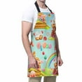 thumbnail image 4 of Yehwow Sweet Candy Castle Bib Apron For Kitchen BBQ Gardening With Adjustable Neck Strap 27x31 Inch, 4 of 4