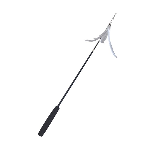 Cat Teaser Toy Cat Wand Toy Cat Feather Toy Interactive Feather Wand Cat Toy with Feather and Bell for