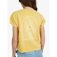 thumbnail image 4 of Roxy Women's Sun Lines Oversized Relaxed Fit Boyfriend Tee T-Shirt in Mustard (Medium, Mustared), 4 of 8