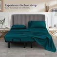 thumbnail image 2 of Queen Size 34" Split Top Flex Head Sheet Set - 100% Egyptian Cotton, 600 Thread Count, Adjustable Bed, 4-Piece Set, 15" Deep Pockets Color Teal Solid, 2 of 5