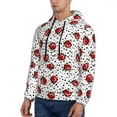 thumbnail image 3 of Wukai Red Ladybugs On Black Dotted Print Men Hoodies Fleece Sweatshirts Long Sleeve Sweaters Pullover Fall Outfits Winter Clothes-3X-Large, 3 of 7