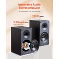 thumbnail image 3 of Passive Bookshelf Home Speakers Pair of Stereo Audio Speakers Cone 65Hz-20KHz, 3 of 7