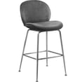 thumbnail image 3 of Maklaine Contemporary 26.5"H Velvet Counter Stool in Gray (Set of 2), 3 of 7