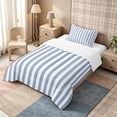 thumbnail image 2 of Meiyoeat Vintage Wide Stripe Twin Comforter Sets 2pcs, Casual Thin Line Bedding Set, Blue White,Reversible,1 Comforter and 1 Pillowcase, 2 of 6