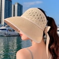 thumbnail image 4 of Aoochasliy Hats and Gloves Clearance Summer Women Fold Trendy Bow-Knot Grass Weave Sunshade Hat Hat Outdoor Hat, 4 of 6