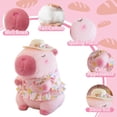 thumbnail image 3 of Peluche de peluche TITQWOP con forma de capibara rosa, 30 cm, para fiestas en la piscina, 3 of 7