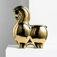 thumbnail image 2 of Figura de caballo abstracta, animal decorativo coleccionable, único y creativo. Oro, 2 of 9