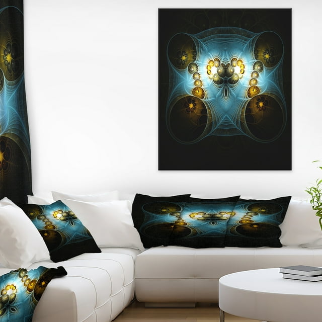Unique Motif Fractal Bleu Clair - Art sur Toile Abstrait Surdimensionné
