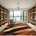 thumbnail image 2 of ODIKA 6'x9' Machine Washable Non-Slip Area Rug, Abstract Brown High Traffic Rug, Brown, 988849, 2 of 7