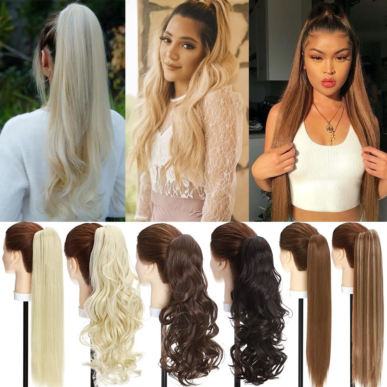 20 Inch Invisi Ponytail Beach Wave Barley Blonde | Beauty Works