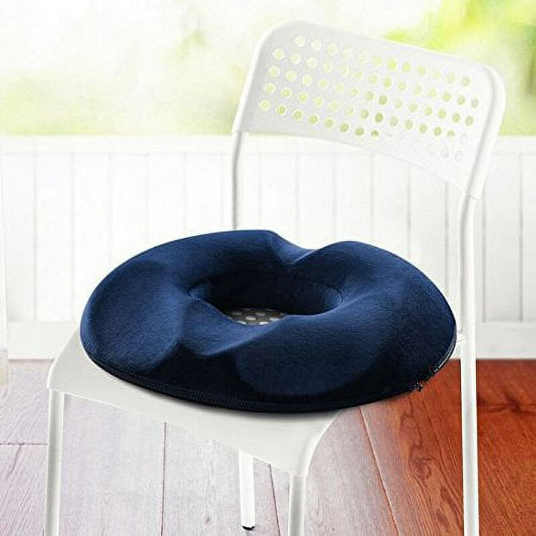 Donut Seat Cushion Pillow Memory Foam for Hemorrhoids / Prostatitis /  Pregnancy / Tailbone Pain Relief / Surgery Recovery (Men, Blue)