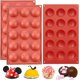 thumbnail image 1 of Juego de 3 moldes de silicona para tartas, 15 agujeros, molde para hornear antiadherente, para tartas, muffins, brownies, 1 of 5