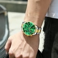 thumbnail image 4 of OLEVS Watches for Men Luxury Analog Quartz Chronograph Business Dress Gold Plated Stainless Steel Moon Phase Waterproof Luminous Date Casual Mens Wrist Watches Reloj Para Hombre, 4 of 12