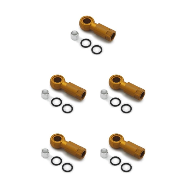 Sonducket de aceite para bicicletas de montaña, cabezal de oliva, conectores de manguera de freno de disco hidráulico, accesorios de Oro 5piezas