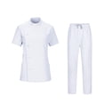 thumbnail image 3 of Conjuntos de uniforme médico para mujer, top y pantalones deportivos, ropa de trabajo médica, suave con cordón ajustable Blanco S, 3 of 9