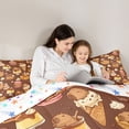 thumbnail image 4 of Erosebridal Kids Cute Capybara Chef Twin Comforter Sets 3-Piece,Dessert Waffle Ice Cream Bedding Set For Boys Girls,Super Cozy Room Decor, 4 of 7