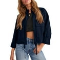 thumbnail image 3 of Women Zip Up Utility Coat with Pockets Casual Cropped Jackets, 3 of 7