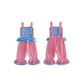 thumbnail image 2 of BemeyourBBs Toddler Baby Girls 4th of July Outfit Romper Overalls Patriotic Independent Day Summer Clothes Plaid Flag Embroidery Sleeveless Jumpsuits Overalls Bell Bottom, 2 of 9