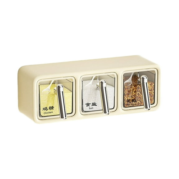 Necvior Convenient Wall Hanging Spice Dispenser Sturdy Kitchen Seasoning Rack with Spoons for Cooking Enthusiasts